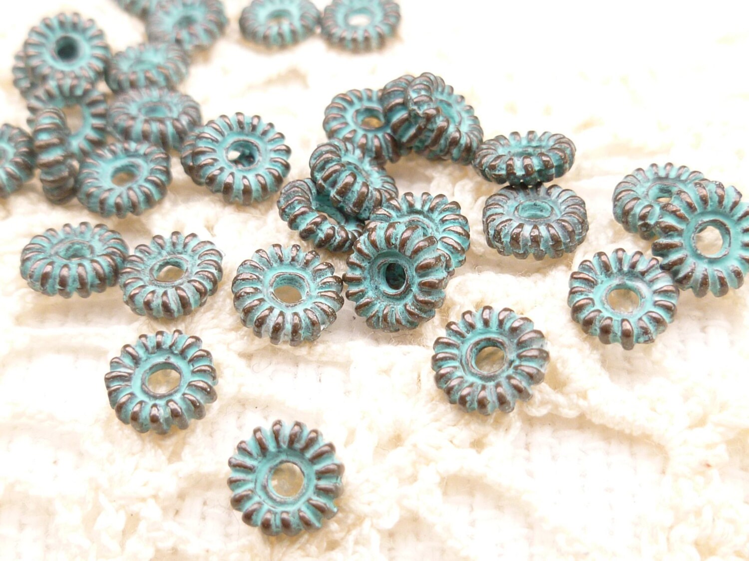 6mm Grover Daisy Spacer Beads Rustic Patina Beads Mykonos | Etsy