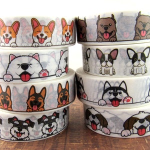 Washi Tape Dog Breeds, Frenchie, Bernard, Terrier, Staffordshire Terrier, Corgie, Husky, Shepherd, Samoyed - CWWTS