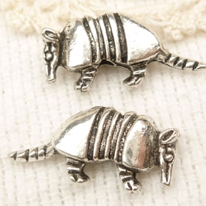 Armadillo Beads Charms - Antique Silver (8) - S139
