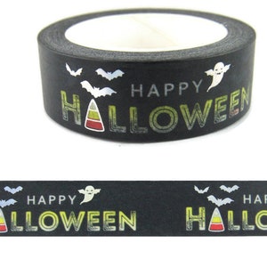 Washi Tape Happy Halloween, Metallic Washi Tape, Candy Corn Washi Tape, Rolle - CWWTS