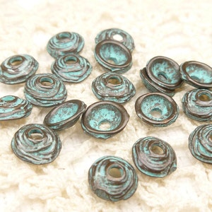 6mm Small Swirl Bead Cap, Rustic, Patina, Mykonos Casting Beads 10 M43 X3333 image 2