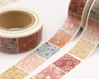 Washi Tape, Abstract Print Washi Tape, Designer Washi Tape, Flower Washi Tape, Full Roll - S1036