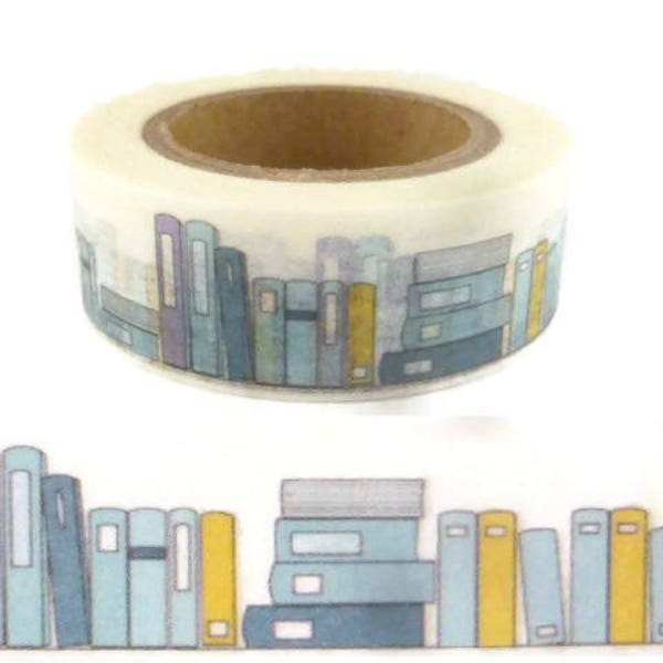 Washi Tape Blue Book Washi Tape, School Washi Tape, Library Washi Tape, Full Roll - MM2263