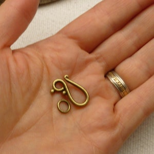 Antique Bronze Clasp, Hook and Eye Clasp Closure 4 sets A28 image 5