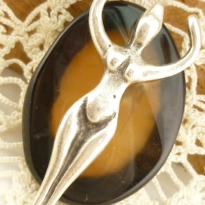 Goddess Pewter Art Charm Pendant , Greek Mykonos Casting Beads (1) - M73 - X0920