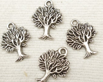 Antiqued Silver Tone Tree of Life Charms (6) - S67