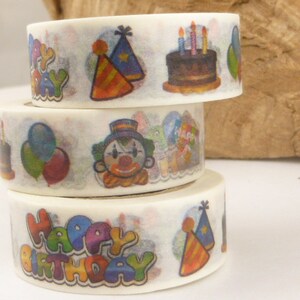 Washi Tape Happy Birthday Washi Tape, Full Roll - E692