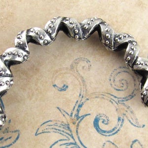 Pewter Ribbon Pendant, Pewter Curlicue Half Circle Necklace Pendants - Mykonos Casting (1) - M75