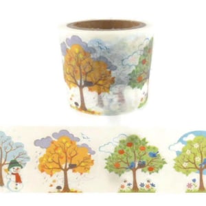 30mm Wide Washi Tape, Detailed Four Seasons Trees Washi Tape - 2336