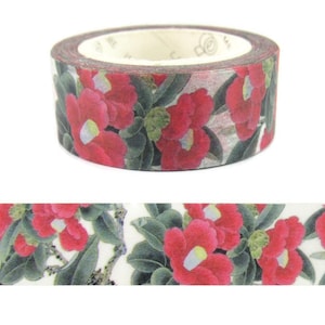 Washi Tape Red Hibiscus Flower, Red Floral Washi Tape - CWWTS