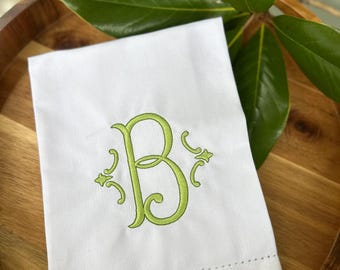 Monogram Tea Towel - Personalized  Wedding Napkin - Bridal Shower Gift - Custom Kitchen Towel - Housewarming Gift