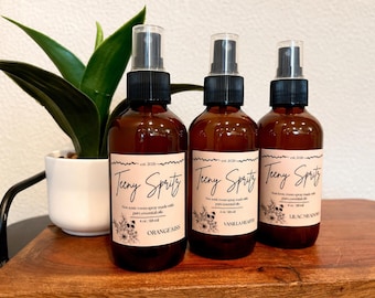 Non-Toxic Room+Linen Spray, Pure Essential Oils, Amber Glass Bottle (4oz)