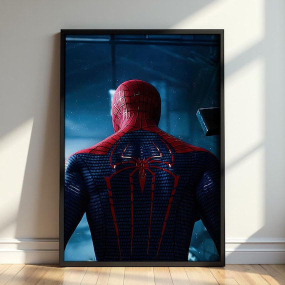 Andrew Garfield SpiderMan Poster, The Amazing SpiderMan Wall Art, Peter Parker Movie Print, Dark Marvel Superhero Decor,Gift for Spidey Fans