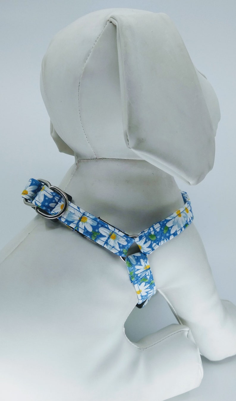 Step in Dog Harness With Flower Blue Daisy Pet Harness Etsy