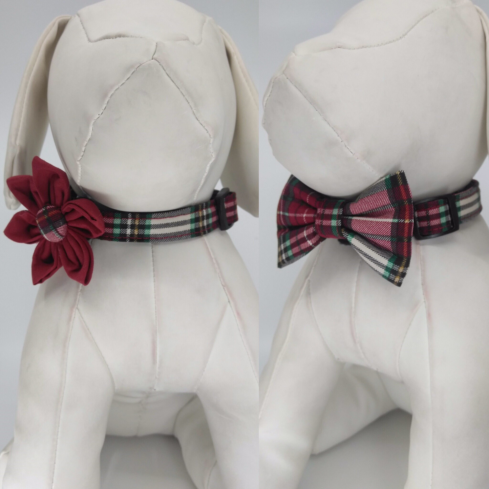 S Red Tartan Pet Harness Sizes XS M Dog Harness with Flower or Bow Tie S Red Tartan Pet Harness Sizes XS M Dog Harness with Flower or Bow Tie