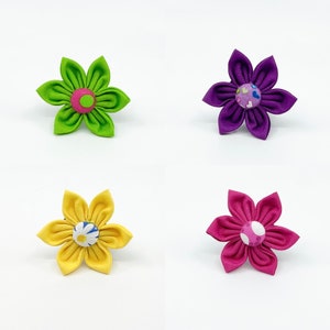 Add A Flower To Your Dog's Harness Or Collar Pet Accessory In Green, Pink, Purple And Yellow image 1