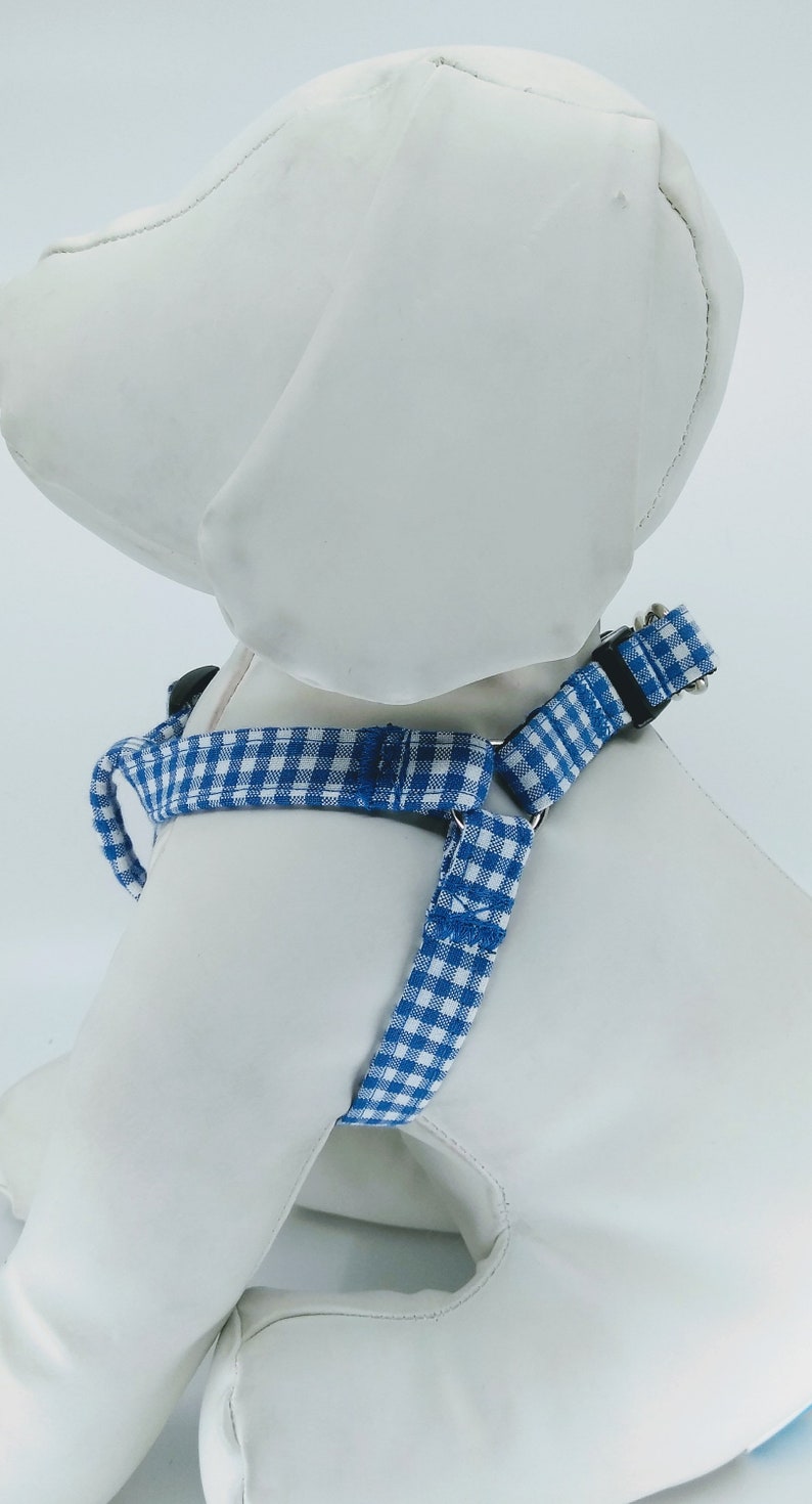 Step in Dog Harness With Bow Tie Royal Blue Gingham Etsy