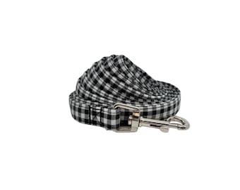 Dog leash, Mini Black And White Checkered Plaid Pet Lead With Swivel Snap Hook