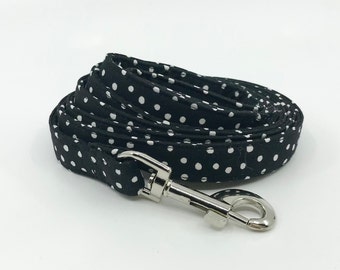 Black Polka Dot  Dog leash Swivel Hook Pet Lead