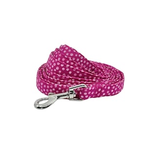 Multi Pink Polka Dot Dog Leash Swivel Hook Pet Lead: 4 or 5 Foot Length