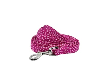 Multi Pink Polka Dot Dog Leash Swivel Hook Pet Lead: 4 or 5 Foot Length