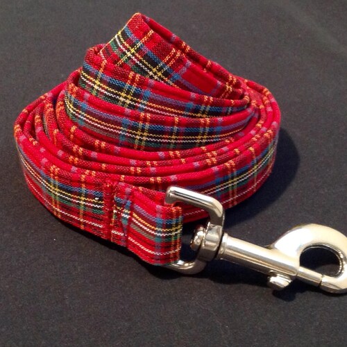 Red Scottish Tartan Plaid Dog Collar Royal Stewart Tartan Etsy
