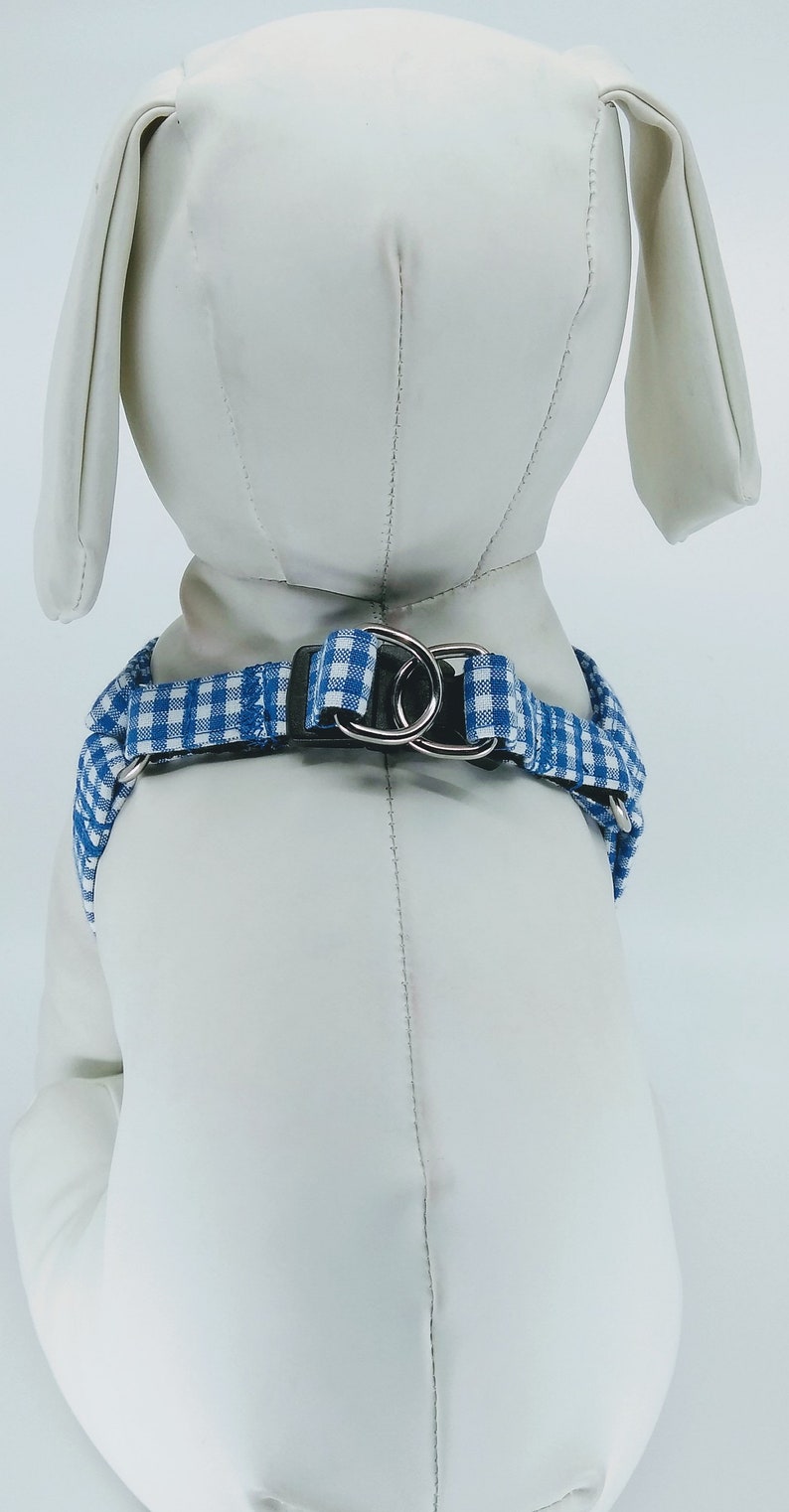 Step in Dog Harness With Bow Tie Royal Blue Gingham Etsy