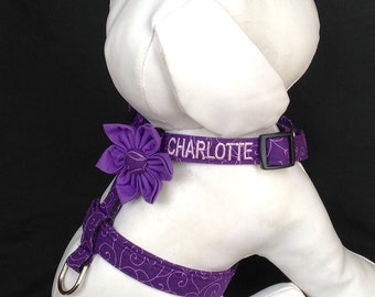 small dog harness with bow tie