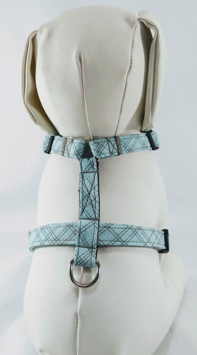 Dog Harness With Bow Tie Blue And Brown Bias Grid | Etsy