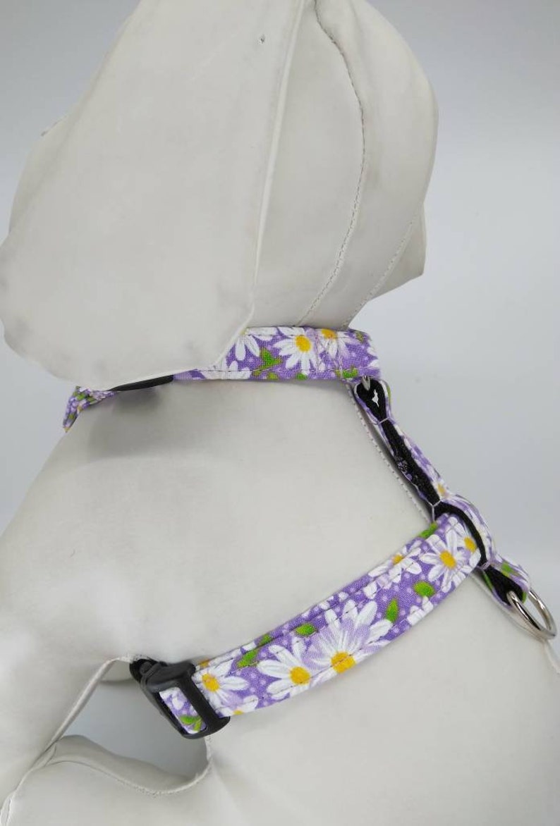 Purple Daisy Dog Harness With Flower Adjustable Pet Harness Etsy