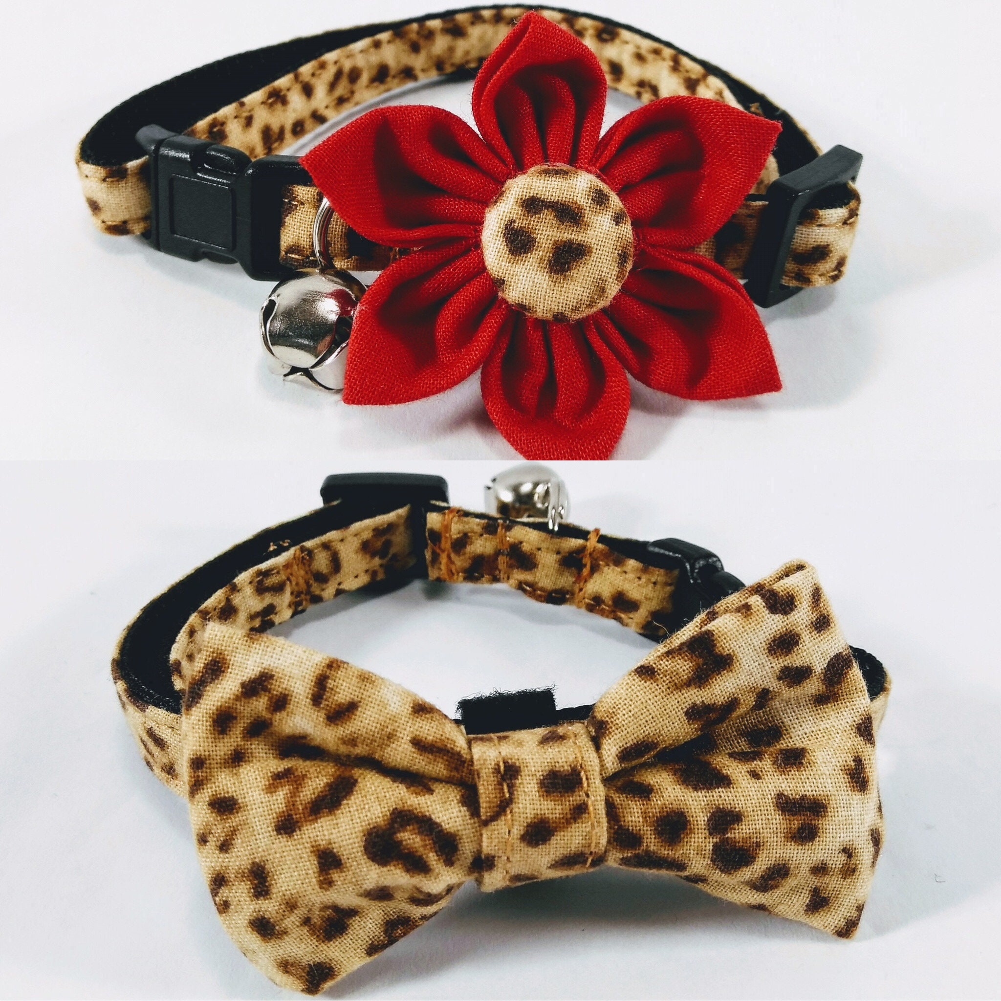 leopard print cat collar
