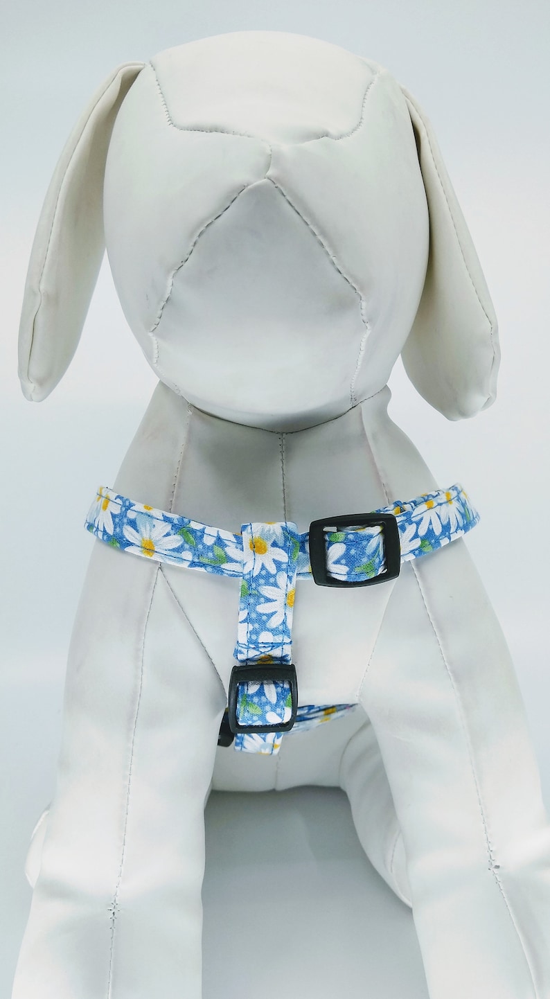Step in Dog Harness With Flower Blue Daisy Pet Harness Etsy
