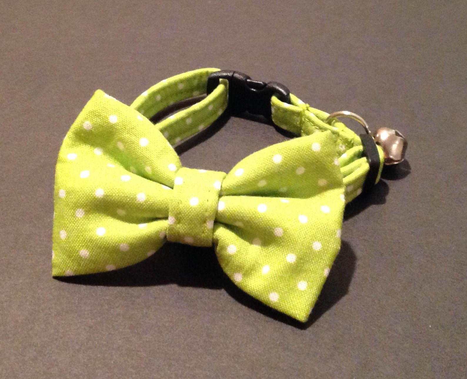 Cat Collar Bow Tie Set Limegreen And White Mini Polka Dots Etsy