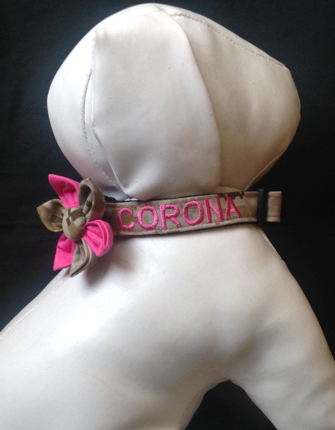 Military Dog Collar Flower Set - Embroidered With Your Dogs Name - Av…