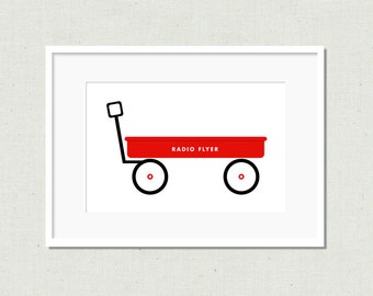 Digital download, red wagon print, kids room art, nursery art, nursery wall art, modern nursery, nursery decor, kids art, wagon print