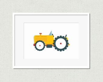 Digital download, digital nursery art, kids room art, nursery art, tractor print, nursery decor, yellow tractor, tractor art, kids prints