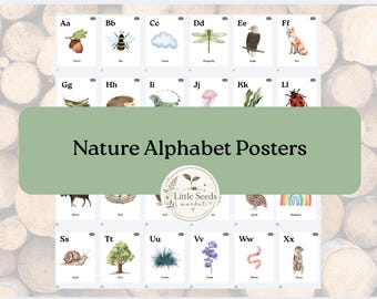 Nature Alphabet Posters | ABC Printable, Forest School, Homeschool Decor (Digital Download)