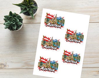 Austria Sticker Set | Austrian Stickers | Austria Gift | Austria Souvenir | Austrian Pride Stickers | Austria Travel Stickers