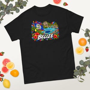 Personlig Belize-t-shirt | Anpassad namnskjorta | Belize-present | Belize-flagga | Karibisk semester- och resesouvenir