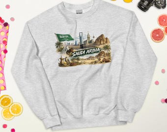 Saudi Arabien Vintage Sweatshirt | Saudi Arabia Flagge Pullover | Riyadh Skyline | Reise Souvenir | Unisex Crewneck Geschenk