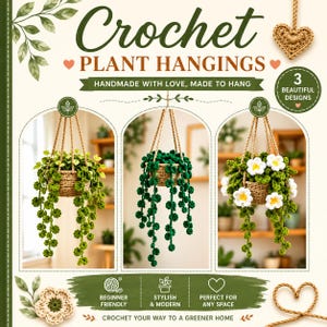 Crochet Pattern, Hanging Basket Monstera Plant Pattern | Crochet Monstera Pot Pattern | DIY Crochet Car Mirror Hanging Plant | PDF Tutorial
