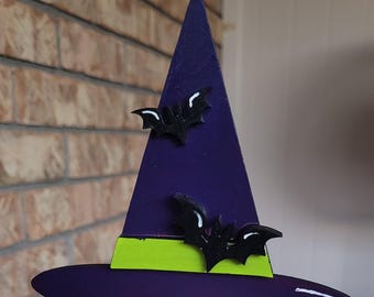Interchangeable Shelf Sitter Hat - Witches Hat with Bats