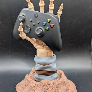Controllerhouder in de vorm van een skelet – Compatibel met Xbox en PS5 – Controllerhouder in de vorm van een skelet, 3D-geprint – Origineel cadeau – Halloween-decoratie