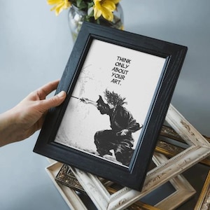 Musashi Miyamoto Wall Art, Think Only About Your Art Print, Vagabond Manga Poster, Samurai Discipline Decor, Bushido Print, Zen Wall Art