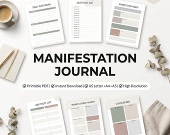 Manifestation Journal Template Canva | Law of Attraction Planner (Digital Download)