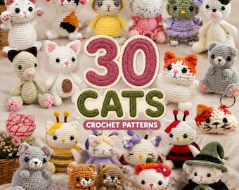 30 Cat Crochet Patterns Bundle | Amigurumi PDF (Digital Download)