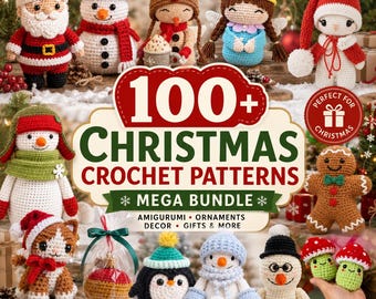 100+ Christmas Crochet Ornaments Bundle – Handmade Holiday Decor