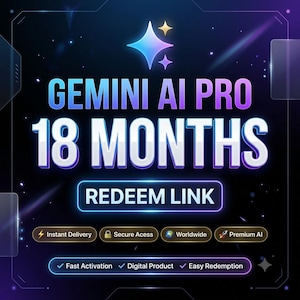 Link do realizacji Gemini AI Pro na 18 miesięcy | Dostęp do asystenta AI | Natychmiastowa dostawa cyfrowa