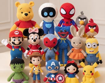 20 Character Crochet Pattern Bundle | Amigurumi Doll, Animal, Fantasy PDF Patterns (Digital Download)