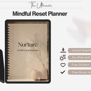 Planificateur de bien-être mental et de soins personnels | Planificateur PDF avec liens hypertextes | Suivi des habitudes et de l'humeur | Planificateur pour le TDAH | Journal de bien-être